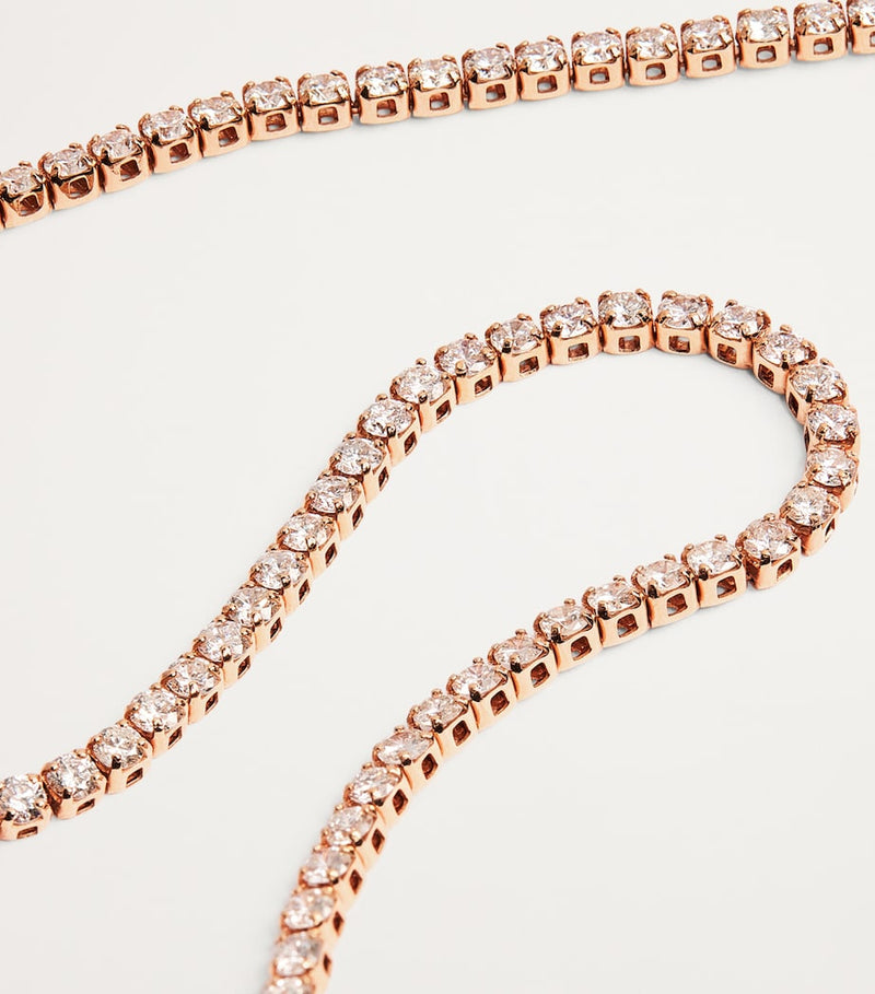 SHAY rose gold diamond tennis choker necklace (British brand)