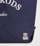 Harrods small cotton embroidered logo tote bag, UK version