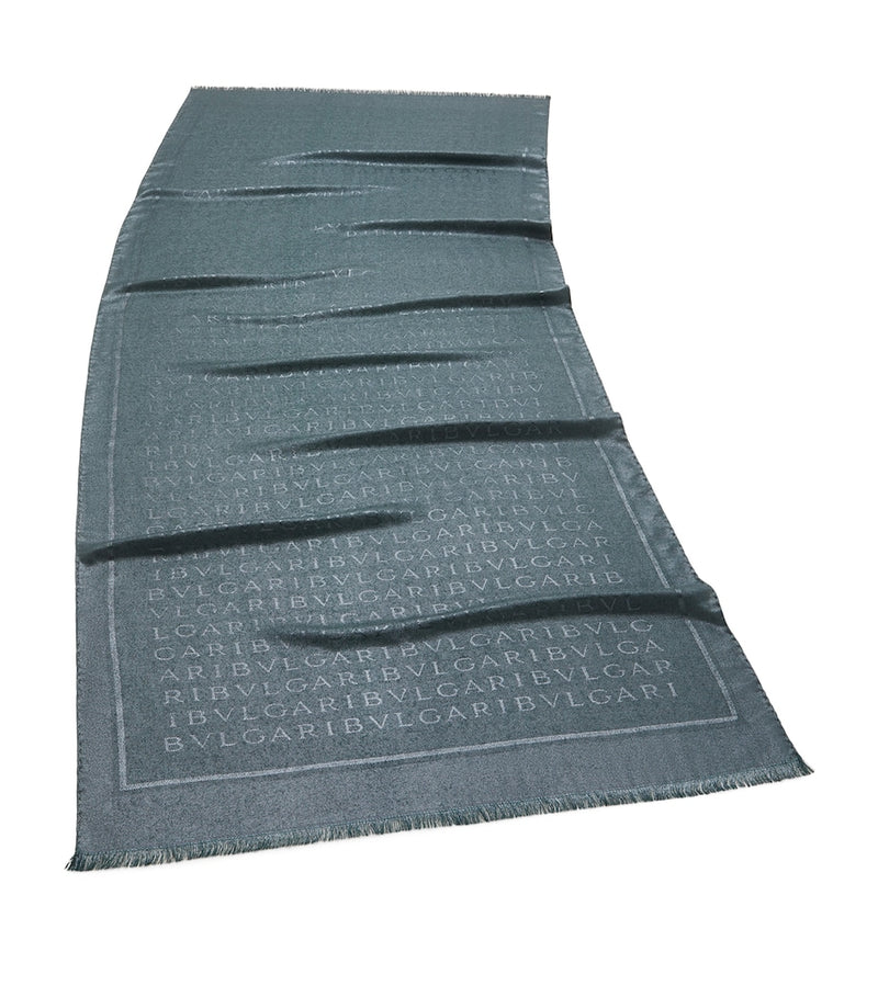 Bvlgari silk wool logo scarf 70x180cm (British brand)