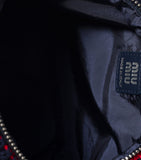 Miu Miu crochet leather logo pouch, UK version