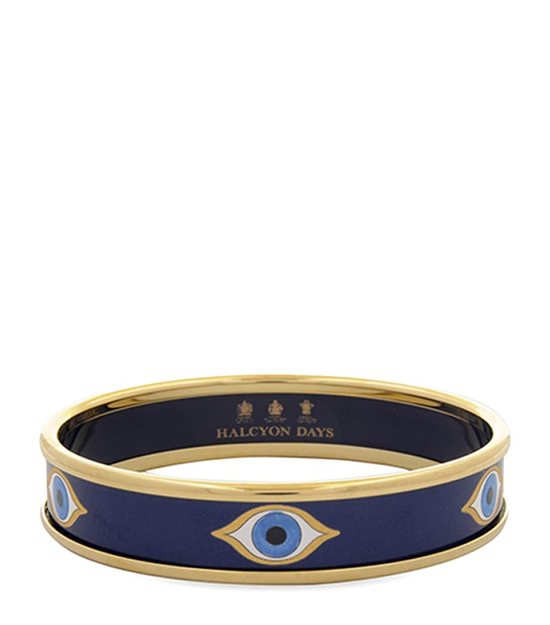 Halcyon Days gold plated evil eye bangle (British brand)