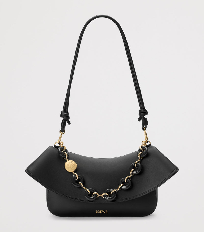 LOEWE Ola shoulder bag in calf leather with pebble hardware - British product