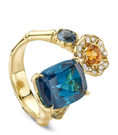 Harrods Boodles The Palace Collection Queen Charlotte's Cottage Gemini Ring in 18kt Yellow Gold- Buy online at McGrocer