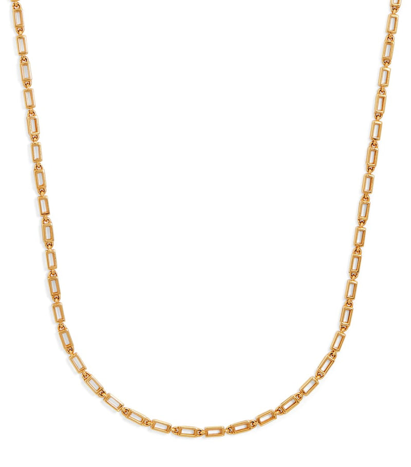 Suzanne Kalan 18kt yellow gold block chain necklace, UK version