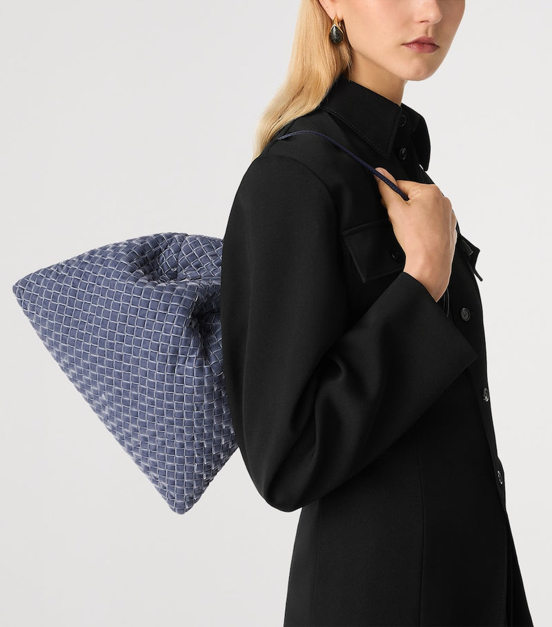 Bottega Veneta Dustbag shoulder bag in velvet lambskin, imported from the UK