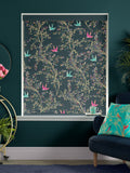 Sara Miller Green Swallows Forest roller blind (British brand)