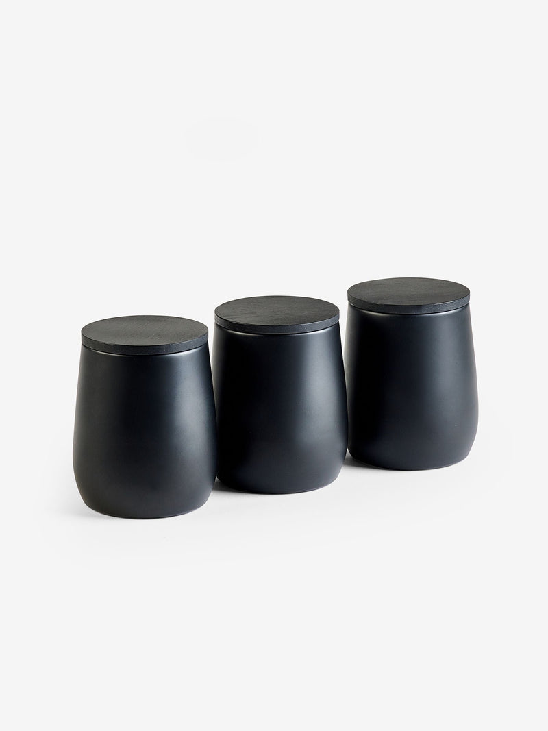 Moderna black storage tins set of 3 (British brand)