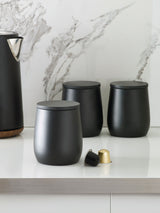 Next Moderna Black Storage Tins Set of 3 Tea Coffee Sugar Canisters- Buy online at McGrocer