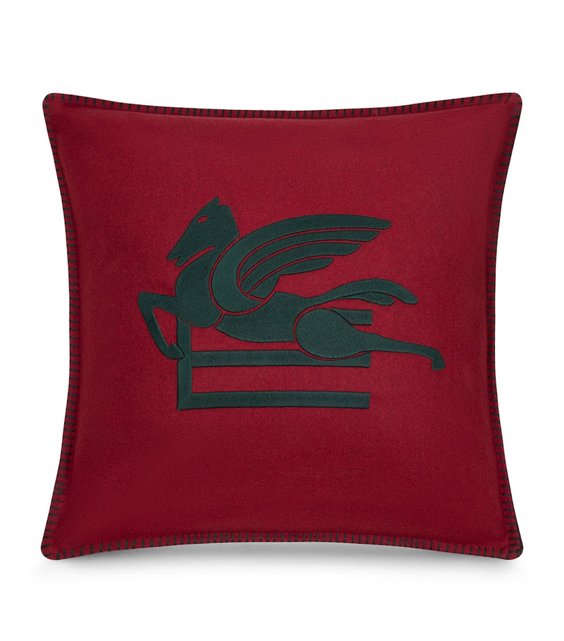 Etro Wool-Blend Embroidered Ribot cushion 45cm x 45cm - British product