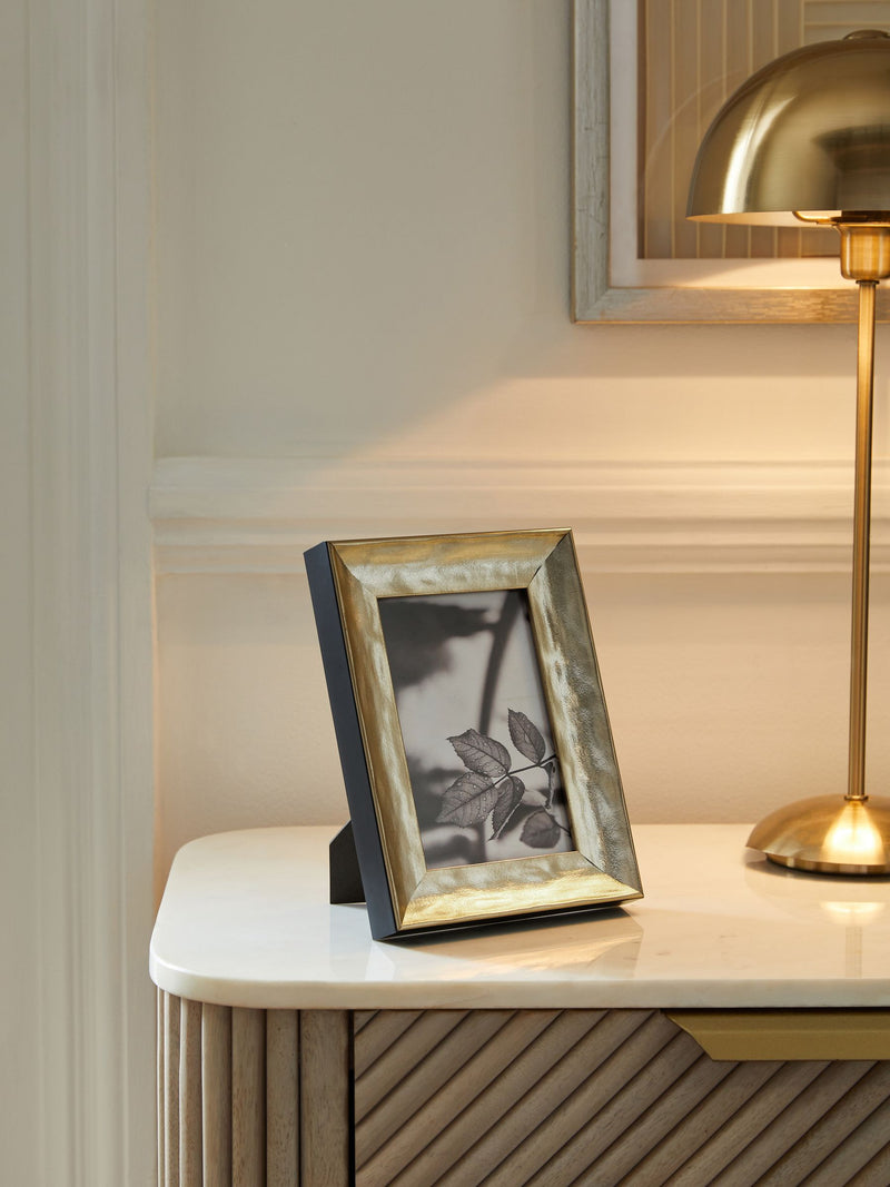 Gold textured photo frame available in various sizes - British product