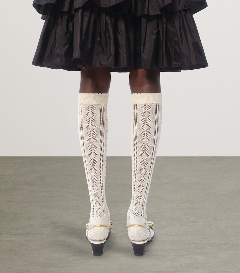 Valentino pointelle-knit cotton socks, UK version