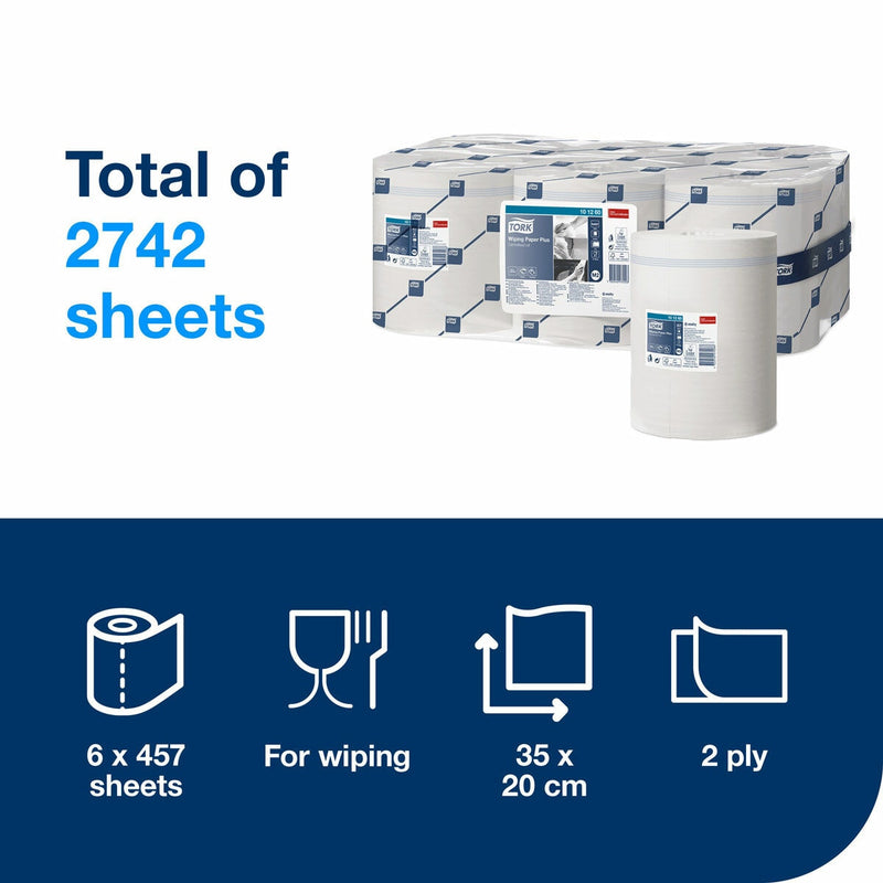 Tork wiping paper white 6 x 157.5m (British brand)