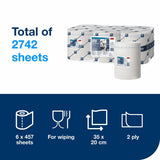 Tork wiping paper white 6 x 157.5m (British brand)