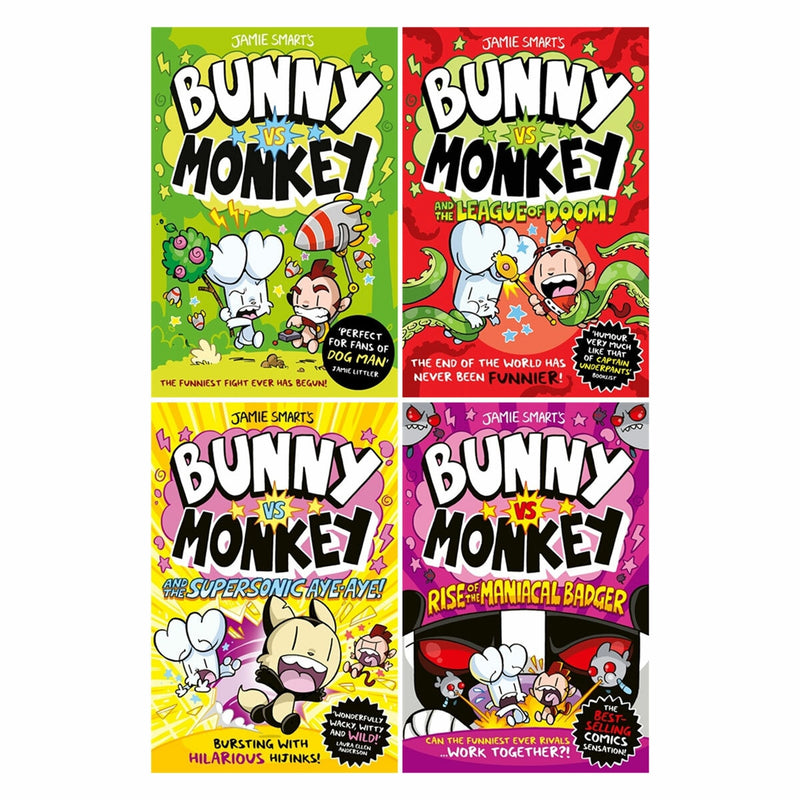 Bunny vs Monkey 4-book paperback collection by Jamie Smart - British product