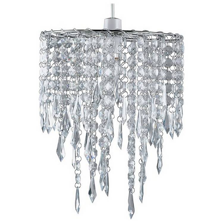Argos Home lampshade clear beaded cascade 25cm, imported from the UK