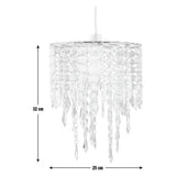 Argos Home lampshade clear beaded cascade 25cm, imported from the UK