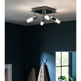 Argos Argos Home Milano 4 Light Bathroom Square Spotlight - Chrome- Buy online at McGrocer