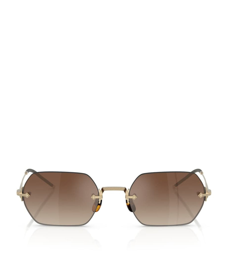 Oliver Peoples TK-13 titanium rectangle sunglasses, UK version