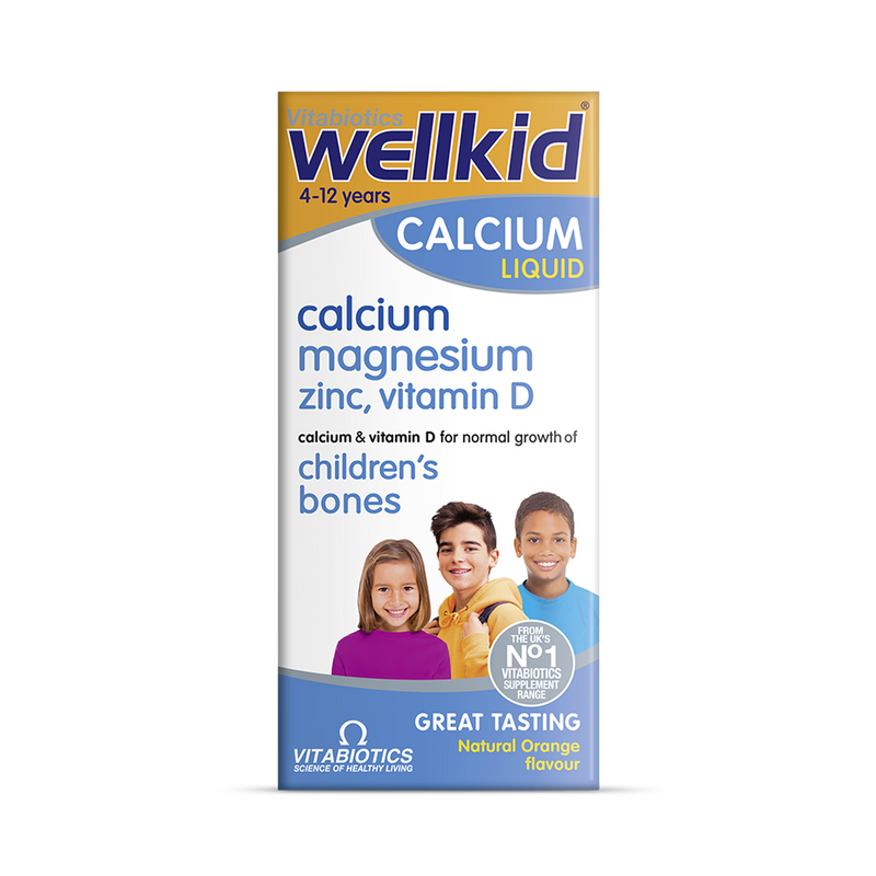 Vitabiotics Wellkid Calcium Liquid Orange Flavour 150ml (British brand)