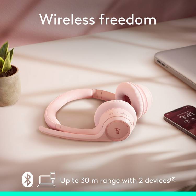 Logitech Zone 300 wireless PC headset rose, UK version