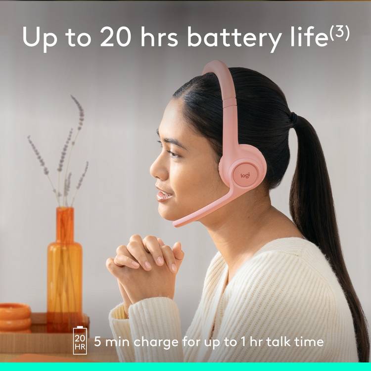 Logitech Zone 300 wireless PC headset rose, UK version