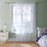 Argos Catherine Lansfield Wisteria Voile Curtain Panel - White - 140x122cm- Buy online at McGrocer