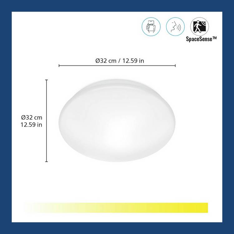 WiZ Adria smart ceiling light white flush mount 32cm, UK version
