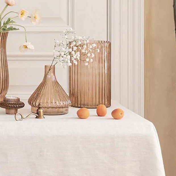 Ivyline glass vase ribbed apricot 23cm (British brand)