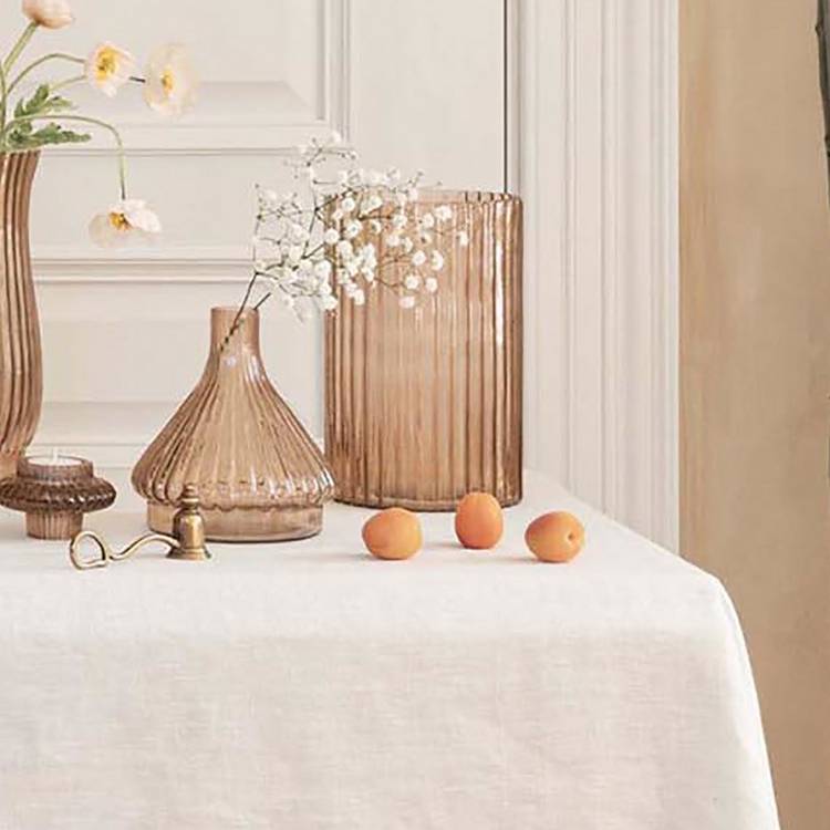 Ivyline glass vase ribbed apricot 23cm (British brand)