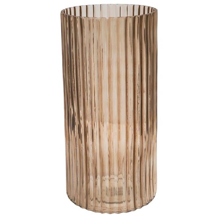 Ivyline glass vase ribbed apricot 23cm (British brand)