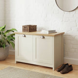GFW Lancaster shoe storage cabinet cream oak, imported from the UK