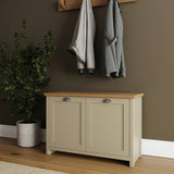 GFW Lancaster shoe storage cabinet cream oak, imported from the UK