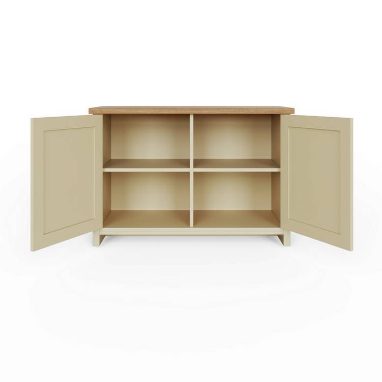 GFW Lancaster shoe storage cabinet cream oak, imported from the UK