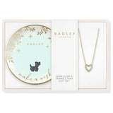 Radley 18ct gold plated heart necklace and trinket tray set, UK version