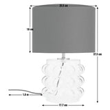 Habitat Bobble table lamp clear glass black shade, imported from the UK
