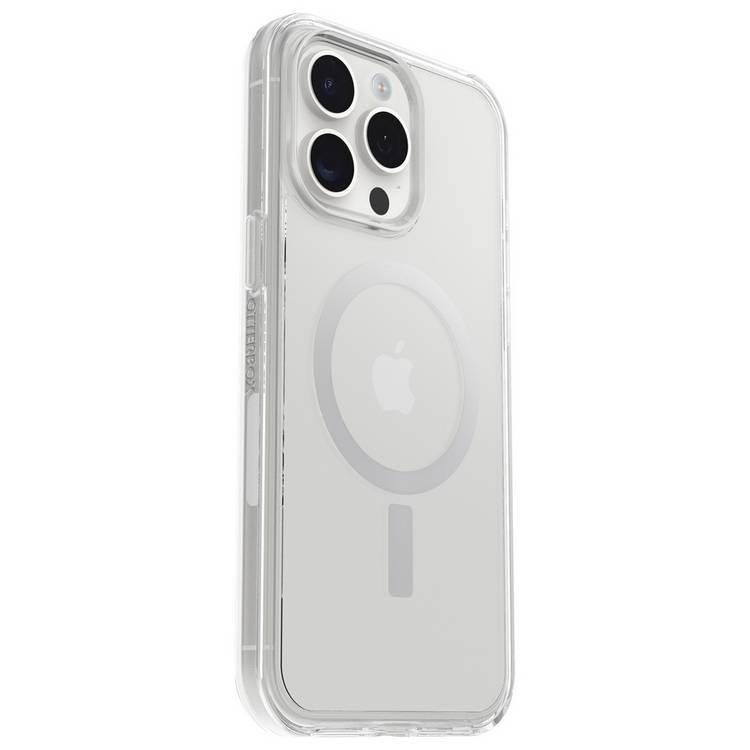 OtterBox Symmetry clear MagSafe case for iPhone 15 Pro Max (British brand)