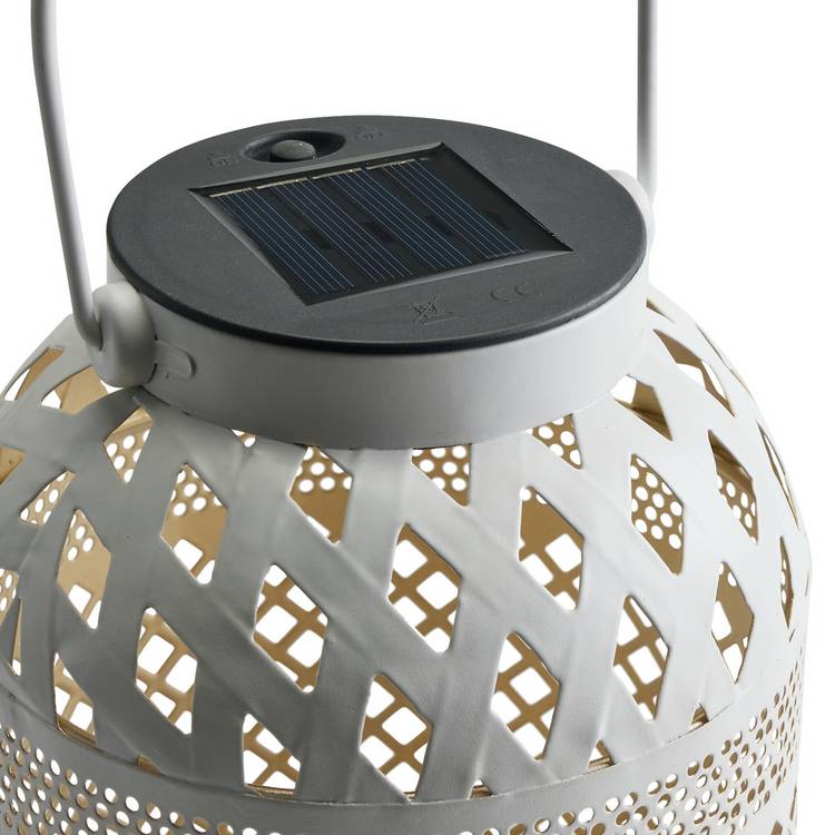 Home solar white lantern 25.8cm, imported from the UK
