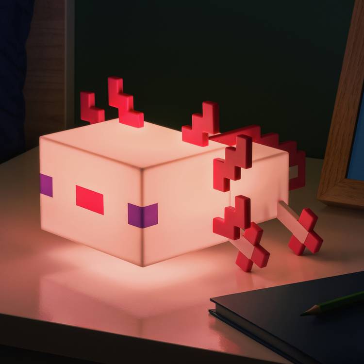 Minecraft Axolotl LED night light pink, UK version