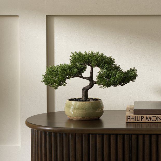 Argos Home artificial bonsai tree in ceramic glaze pot 22.5cm, imported from the UK