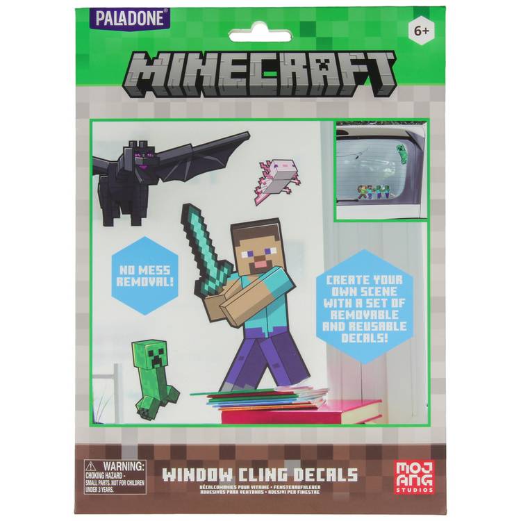 Minecraft electrostatic window decals set 35 pieces - British product