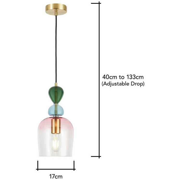 BHS Arezzo glass pendant light blush pink, UK version