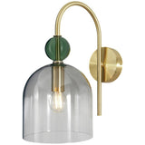 BHS Arezzo brass wall light with smoked glass (British brand)