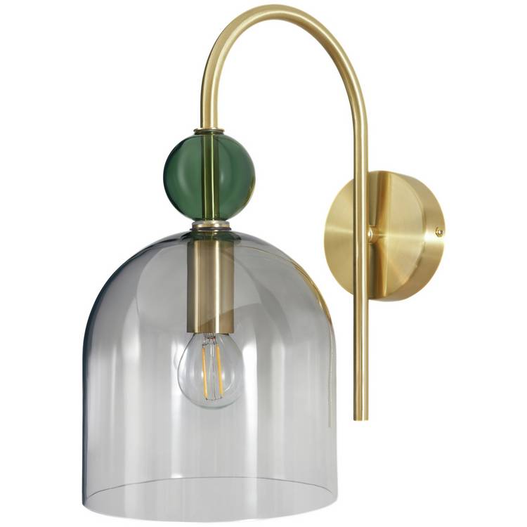 BHS Arezzo brass wall light with smoked glass (British brand)