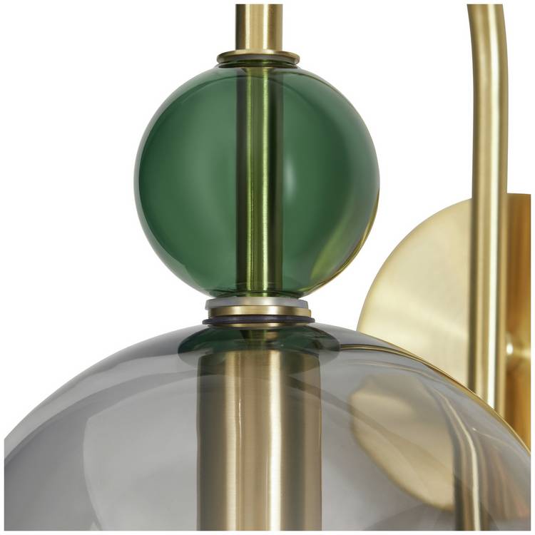 BHS Arezzo brass wall light with smoked glass (British brand)