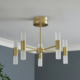 BHS Guarda 10 light semi flush ceiling light brass (British brand)