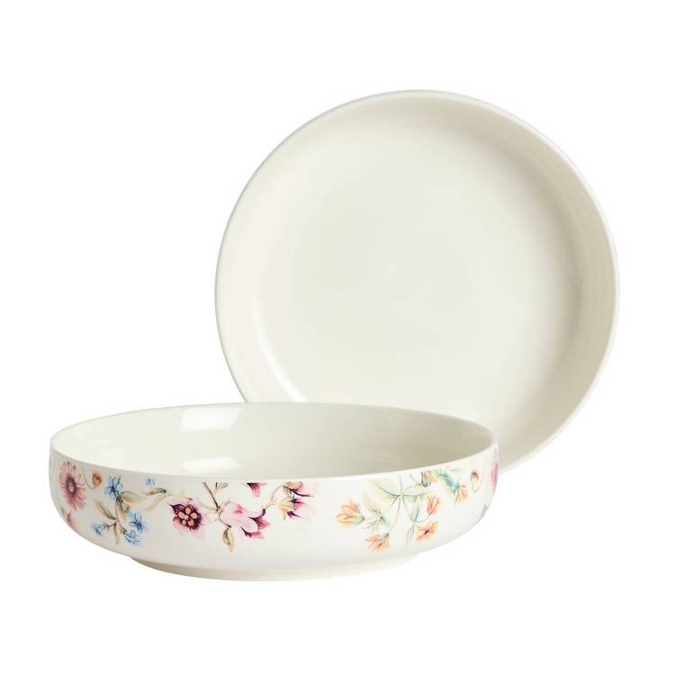 Argos Home cream stoneware pasta bowls set of 4, UK version