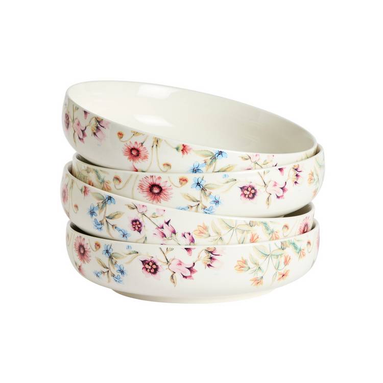 Argos Home cream stoneware pasta bowls set of 4, UK version