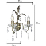 BHS Josefine wall light brass with leaf detailing - British product