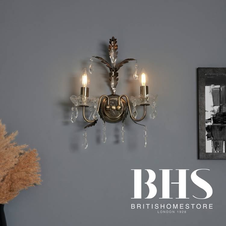 BHS Josefine wall light brass with leaf detailing - British product