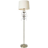 BHS brass leaf floor lamp with fabric shade - British product